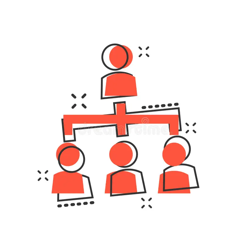 vector cartoon people corporate organization chart icon comic vector cartoon people corporate organization chart icon comic 124477462